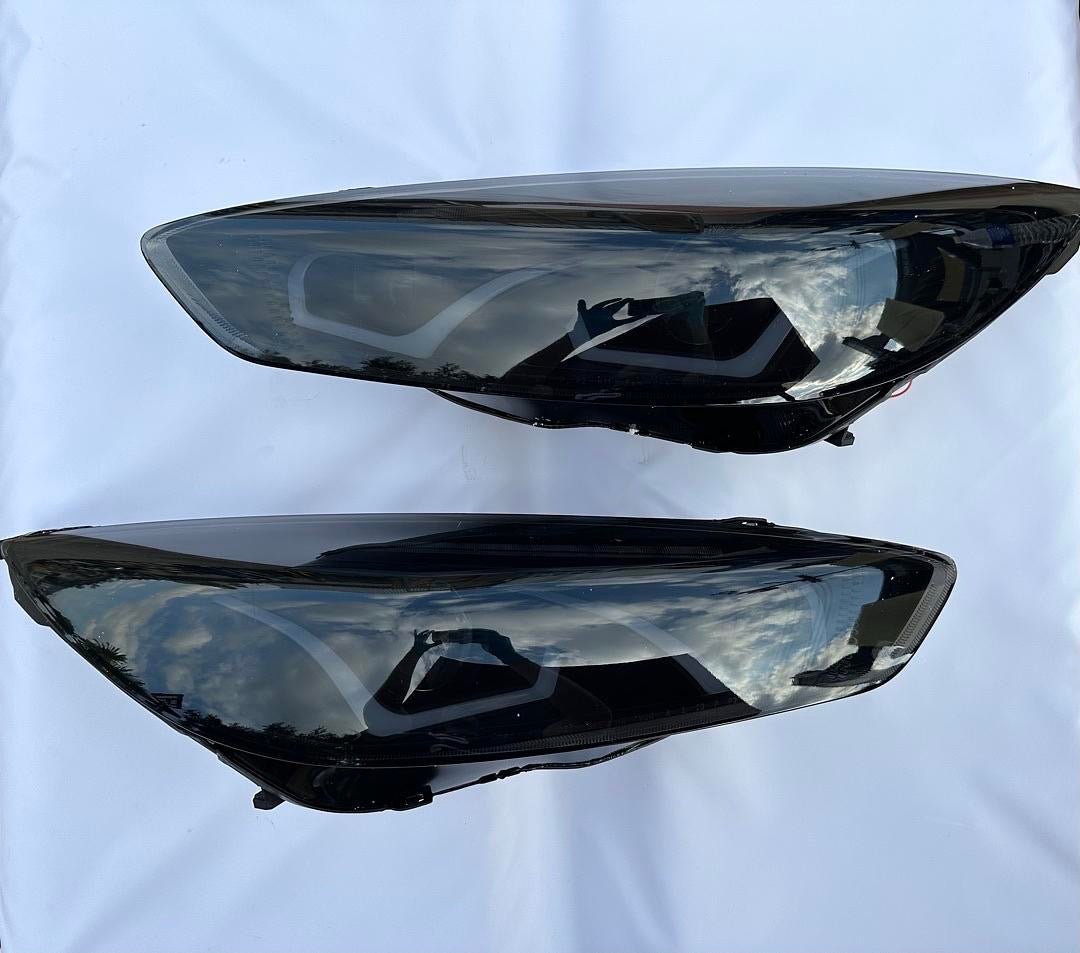 15-18 FORD FOCUS SMOKE LENS PROJECTOR HEADLIGHTS WITH DUAL U-HALO DRL