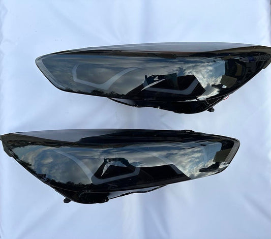15-18 FORD FOCUS SMOKE LENS PROJECTOR HEADLIGHTS WITH DUAL U-HALO DRL