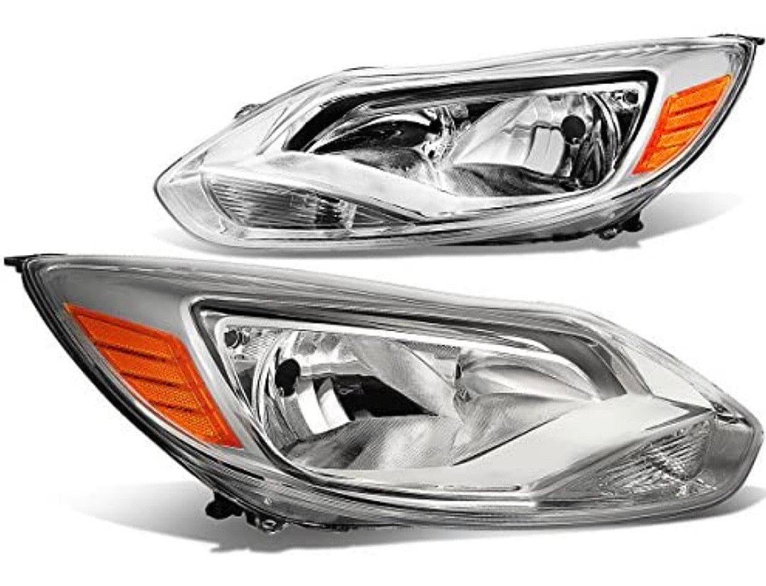 12-14 FORD FOCUS chrome amber pair of headlights