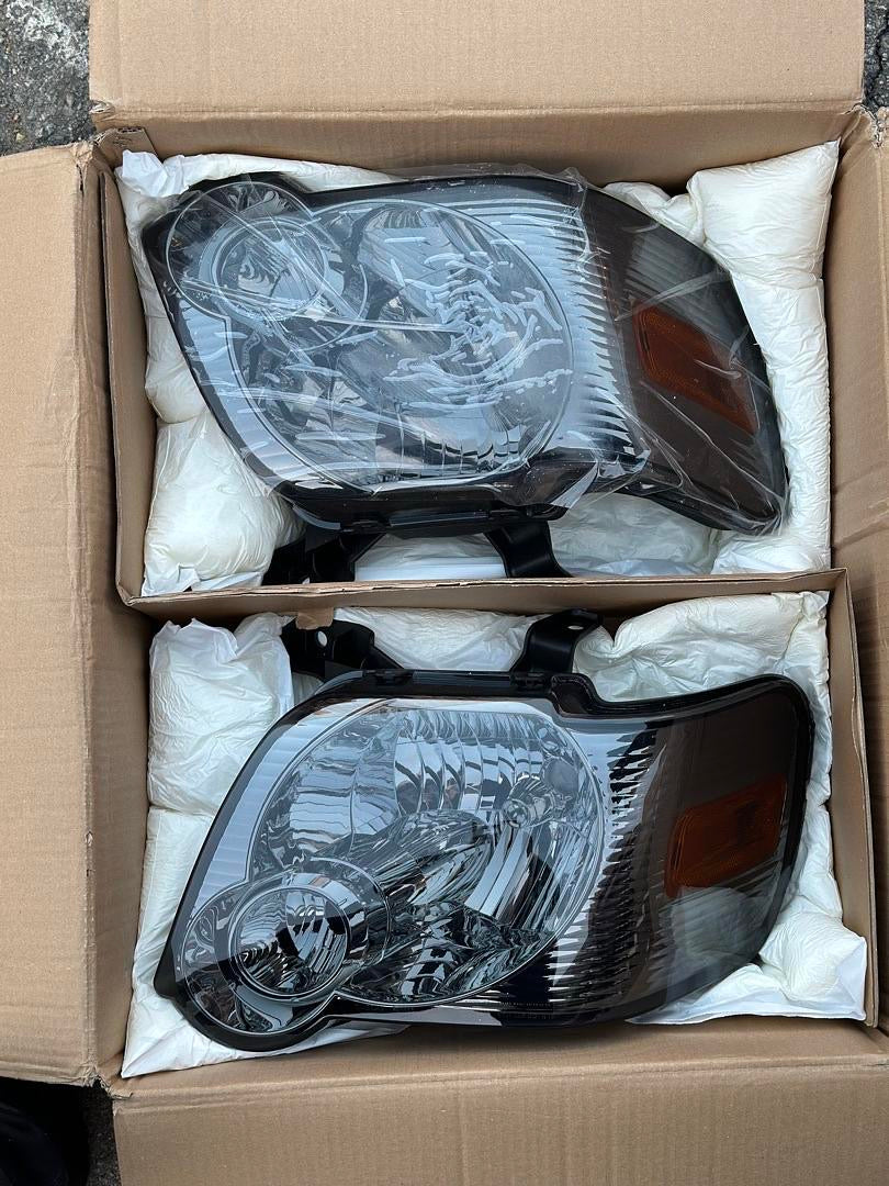HL-OH-FEXP06-SM-AM 06-10 FORD EXPLORER SMOKED amber LENS HEADLIGHTS