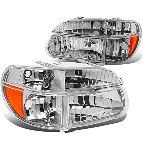 95-01 FORD EXPLORER CHROME AMBER HEADLIGHTS REPLACEMENT