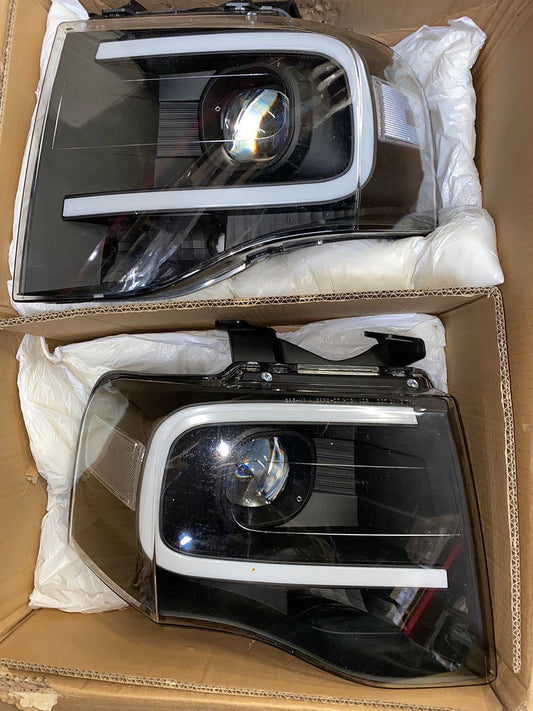 07-14 FORD EXPEDITION LED PROJECTOR BLACK CLEAR HEADLIGHTS