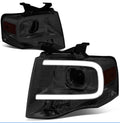 07-14 FORD EXPEDITION LED PROJECTOR SMOKED AMBER HEADLIGHTS