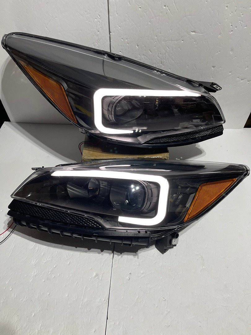 FORD ESCAPE LED DRL TUBE PROJECTOR BLACK HOUSING HEADLIGHTS FOR 2013 TO 2016