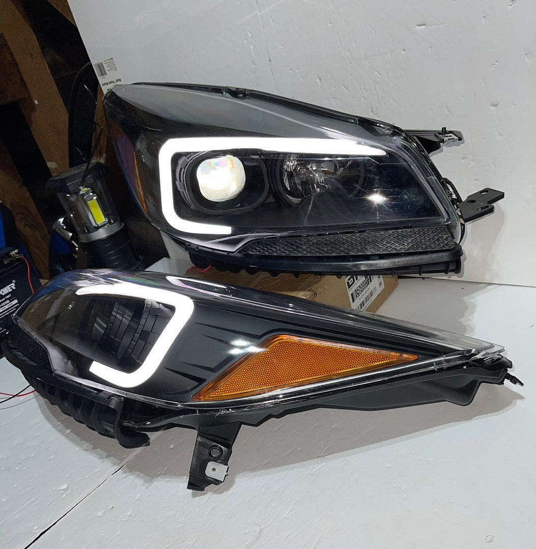 FORD ESCAPE LED DRL TUBE PROJECTOR BLACK HOUSING HEADLIGHTS FOR 2013 TO 2016