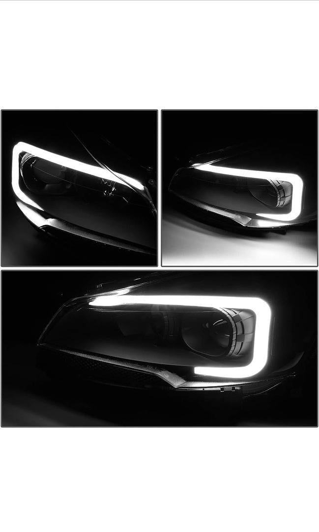 Open Box 13-16 FORD ESCAPE SMOKE LENS PROJECTOR HEADLIGHTS W/ LED DAY TIME RUNNING LIGHT BAR ( SMALL CRACK NOTHING BIG )