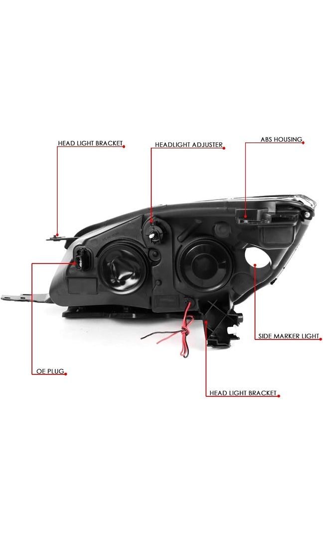 Open Box 13-16 FORD ESCAPE SMOKE LENS PROJECTOR HEADLIGHTS W/ LED DAY TIME RUNNING LIGHT BAR ( SMALL CRACK NOTHING BIG )