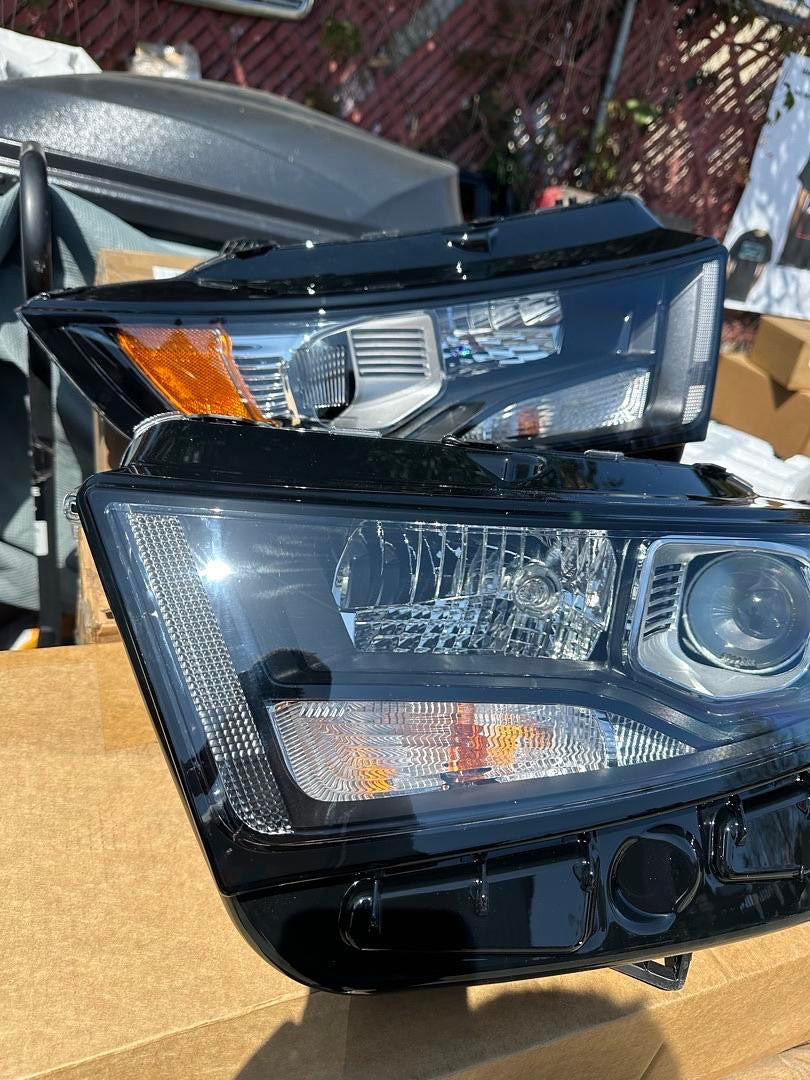 15-18 FORD EDGE BLACK AMBER HEADLIGHTS