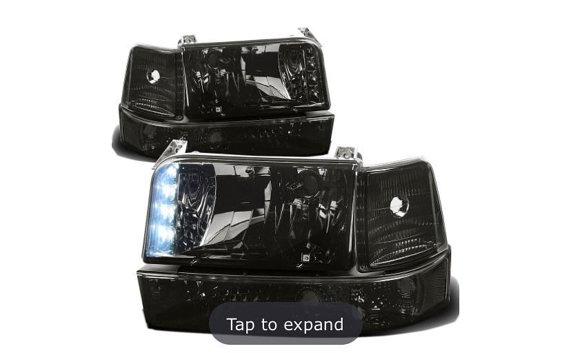 92-96 FORD F-150 F-250 F-350 LED SMOKED CLEAR HL