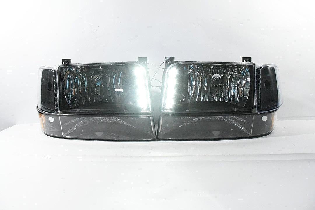 92-96 FORD F-150 F-250 F-350 LED SMOKED CLEAR HL