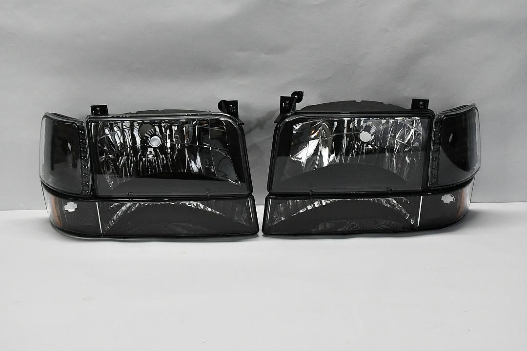 92-96 FORD F-150 F-250 F-350 LED SMOKED CLEAR HL