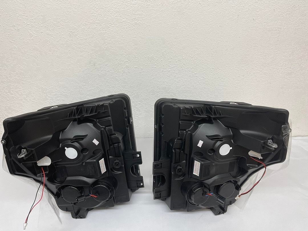 11-16 FORD F-250 / F-350 / F-450 / F-550 SUPER DUTY CHROME HEADLIGHTS W/ LED STRIP & DUAL HALO RING PROJECTORS