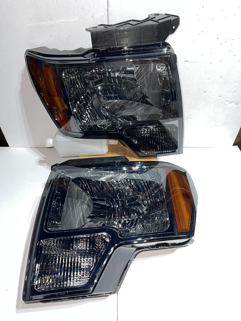 09-14 FORD F-150 smoked HOUSING HEADLIGHTS W/ AMBER CORNERS