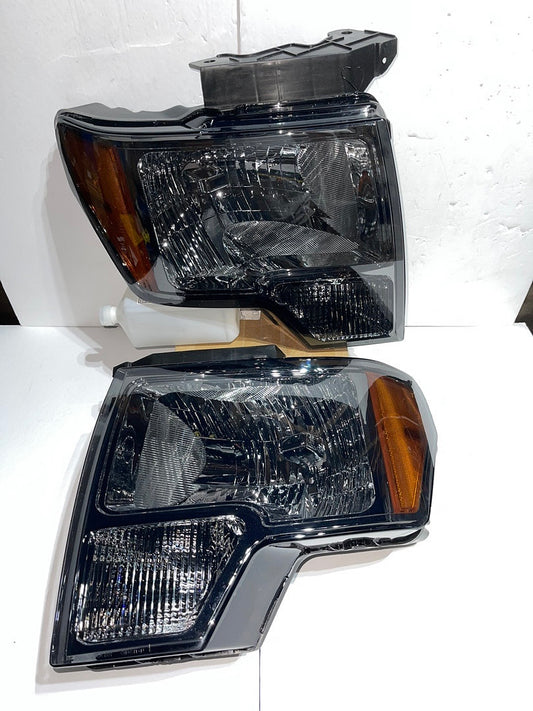 09-14 FORD F-150 smoked HOUSING HEADLIGHTS W/ AMBER CORNERS