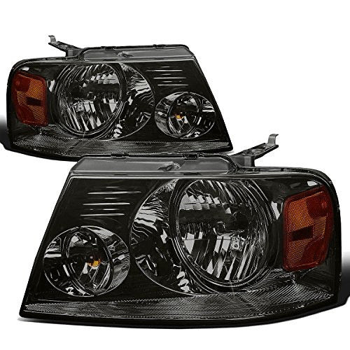 04-08 FORD F-150 / 04-06 LINCOLN MARK LT SMOKED LENS HEADLIGHTS WITH AMBER CORNERS