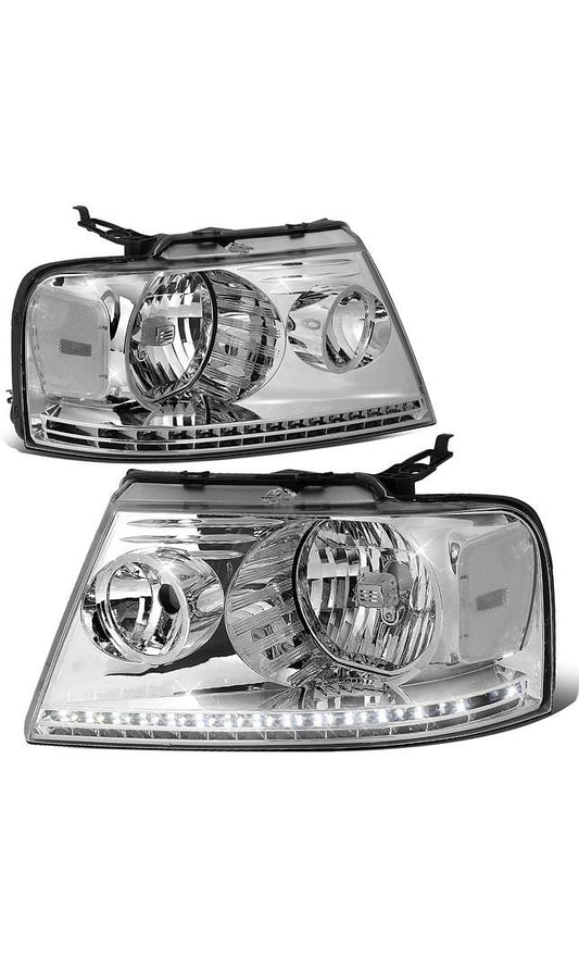 OPEN BOX 04-08 FORD F-150 / 06-08 LINCOLN MARK LT ALL CLEAR HEADLIGHTS W/ LED STRIP (COPY)