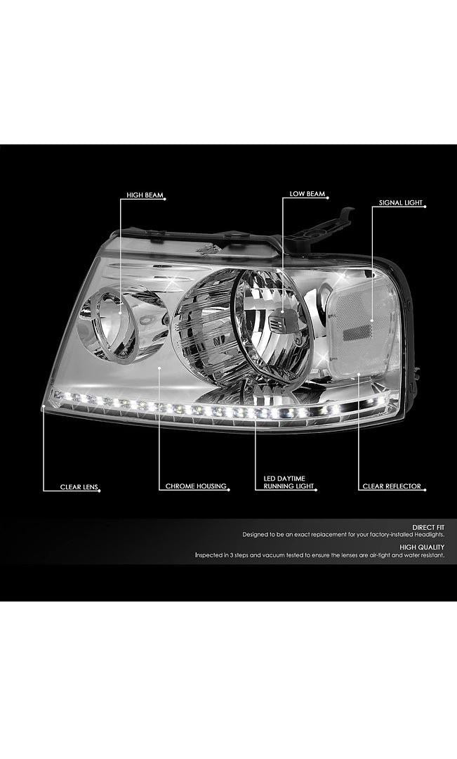 OPEN BOX 04-08 FORD F-150 / 06-08 LINCOLN MARK LT ALL CLEAR HEADLIGHTS W/ LED STRIP (COPY)