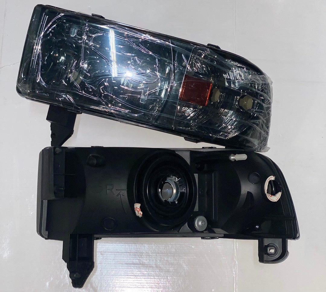 94-01 DODGE RAM 1500 94-02 DODGE RAM 2500 3500 LED SMOKED HOUSING CLEAR HEADLIGHTS