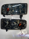 94-01 DODGE RAM 1500 94-02 DODGE RAM 2500 3500 LED SMOKE CRYSTAL EURO HEADLIGHTS