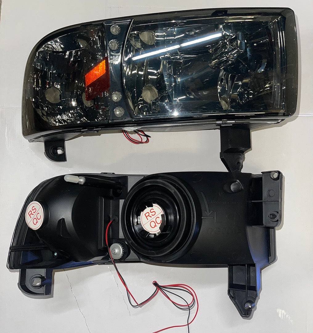 94-01 DODGE RAM 1500 94-02 DODGE RAM 2500 3500 LED SMOKE CRYSTAL EURO HEADLIGHTS