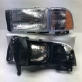 94-01 DODGE RAM 1500 94-02 DODGE RAM 2500 3500 OE STYLE CHROME HOUSING AMBER CORNERS