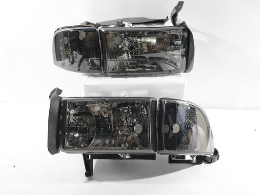 REFURBISHED 94-01 DODGE RAM 1500 94-02 RAM 2500 3500 SMOKED LENS HEADLIGHTS