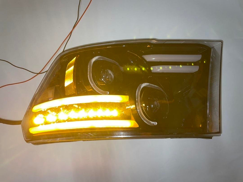 OB 09-17 DODGE RAM BLACK HOUSING CLEAR REFLECTOR AMBER LED BLINKER LED DRL PROJECTOR HEADLIGHTS