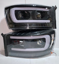 06-08 DODGE RAM 1500 06-09 DODGE RAM 2500 3500 LED-DRL SEQUENTIAL SIGNAL PROJECTOR HEADLIGHTS