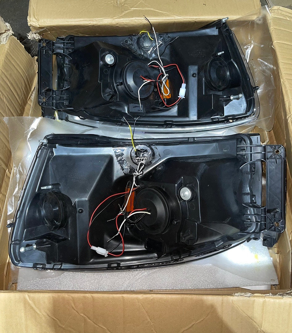 06-08 DODGE RAM LED DRL SEQUENTIAL CHROME AMBER HEADLIGHTS