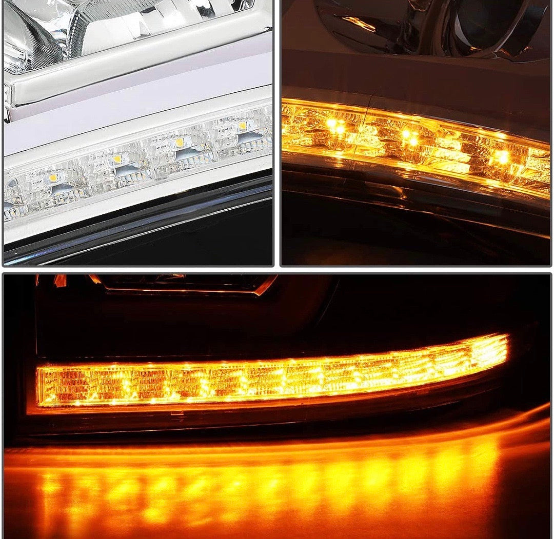 06-08 DODGE RAM LED DRL SEQUENTIAL CHROME AMBER HEADLIGHTS