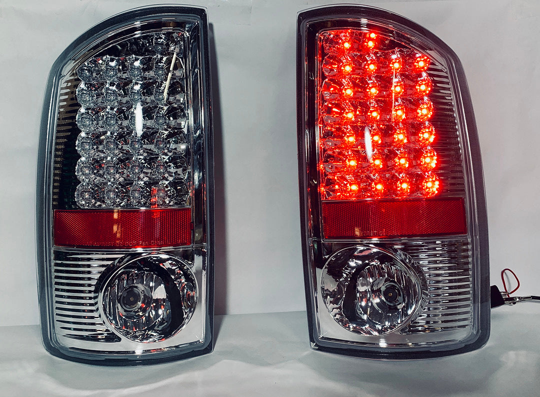 02-06 DODGE RAM CHROME ALL CLEAR LED TAILLIGHTS