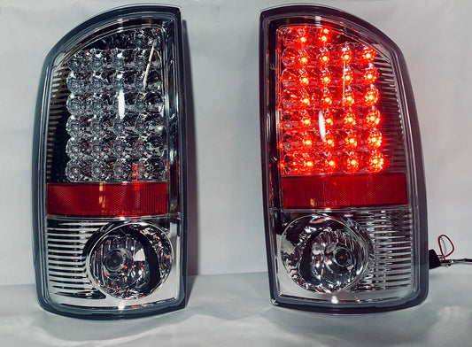 02-06 DODGE RAM CHROME ALL CLEAR LED TAILLIGHTS