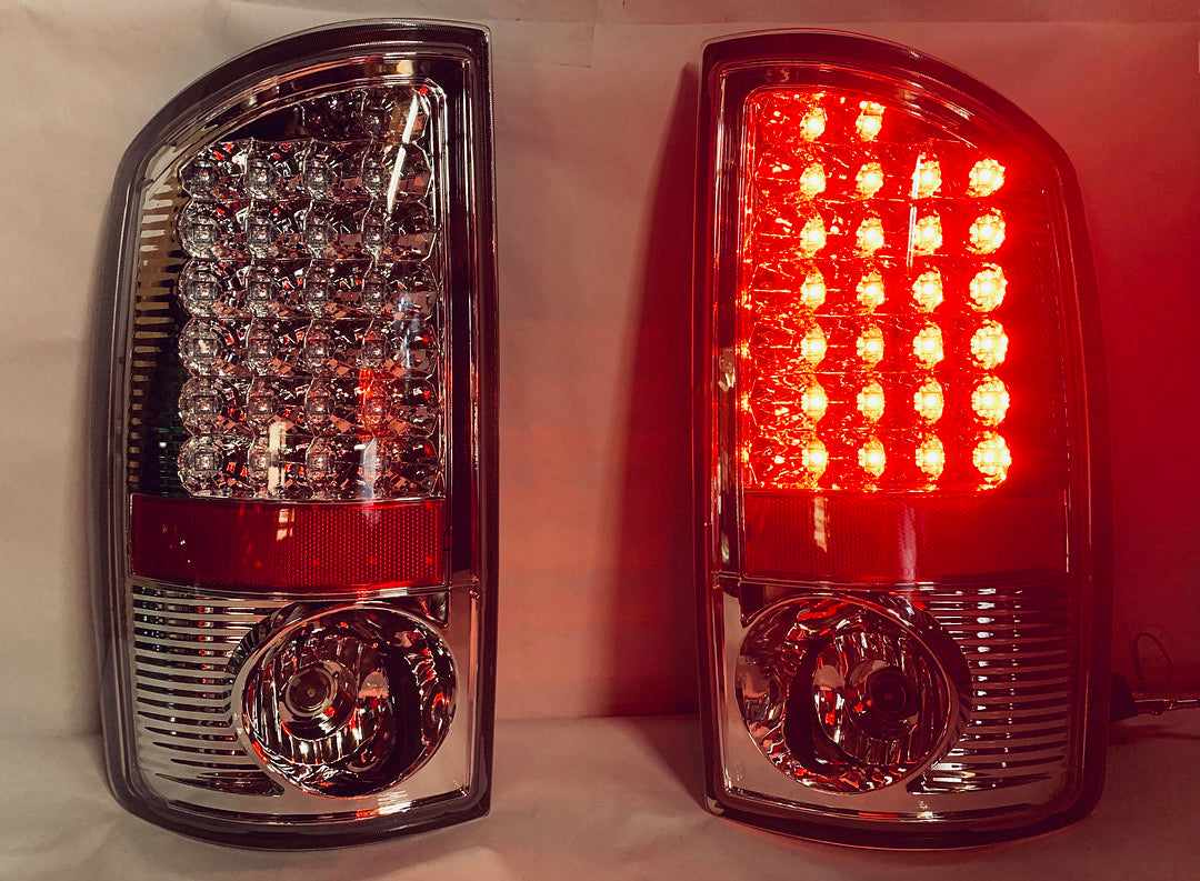 02-06 DODGE RAM CHROME ALL CLEAR LED TAILLIGHTS