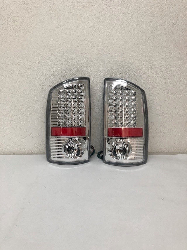 02-06 DODGE RAM CHROME ALL CLEAR LED TAILLIGHTS