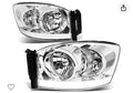 OB HL-LB-DR06-CH-CL1 06-08 DODGE RAM 06-09 DODGE RAM 2500 3500 CHROME HOUSING CLEAR CORNER HEADLIGHTS