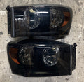 OB 06-08 DODGE RAM BLAACK SMOKED AMBER HEADLIGHT