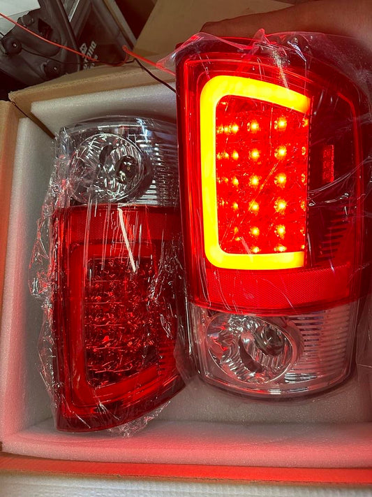 07-08 DODGE RAM CHROME RED LED 3D TAILLIGHTS