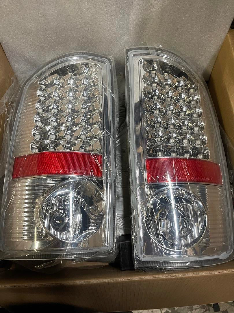 07-08 DODGE RAM LED CHROME CLEAR TAILLIGHTS
