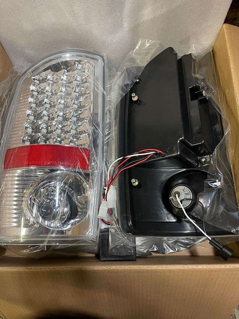 07-08 DODGE RAM LED CHROME CLEAR TAILLIGHTS
