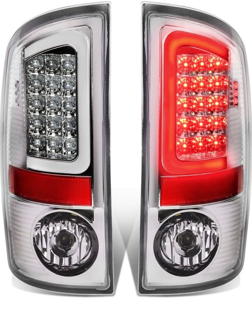 07-08 DODGE RAM 1500 CHROME CLEAR 3D LED TAILLIGHTS