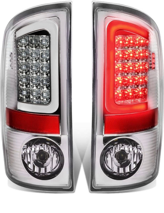 07-08 DODGE RAM 1500 CHROME CLEAR 3D LED TAILLIGHTS