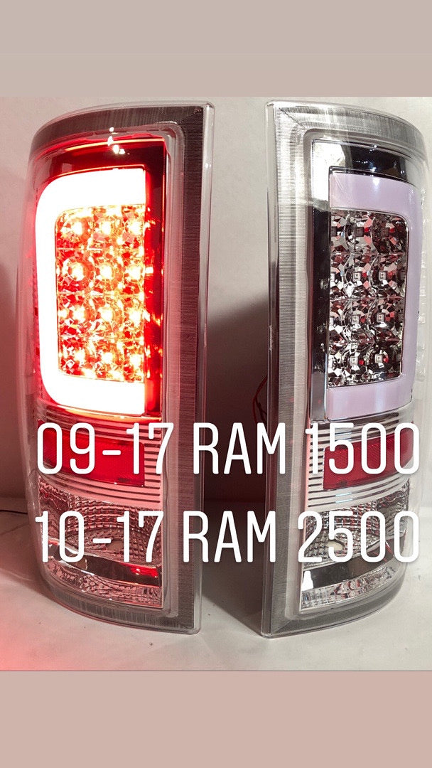 OB-TL-DRAM09-LED-3D-CH-G2 09-17 DODGE RAM 3D LED CHROME CLEAR TAILLIGHTS