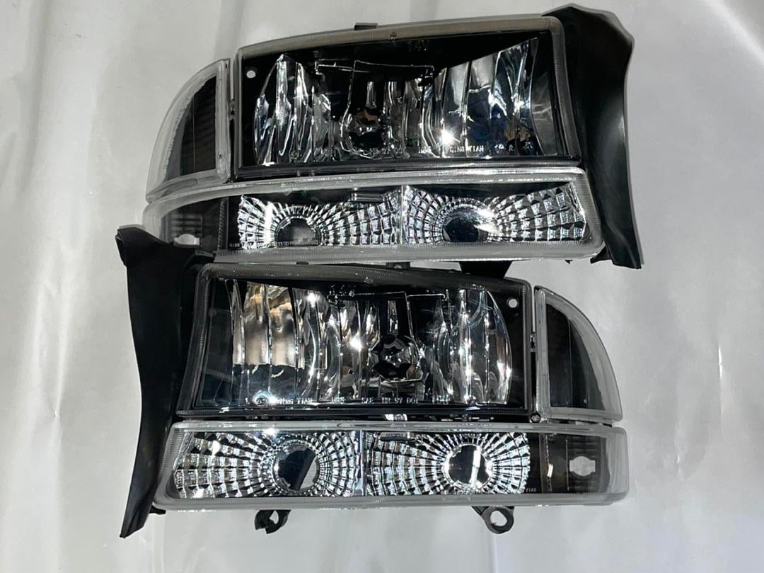 98-04 DODGE DAKOTA 97-03 DODGE DURANGO BLACK HOUSING CLEAR CORNER HEADLIGHTS