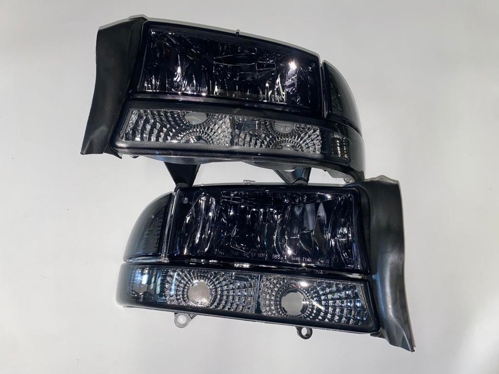 98-04 DODGE DURANGO / DAKOTA SMOKED LENS CLEAR CORNER HEADLIGHTS