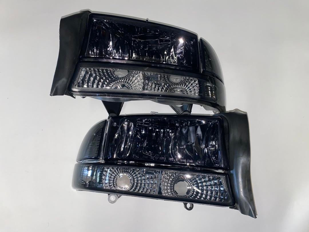 98-04 DODGE DURANGO / DAKOTA SMOKED LENS CLEAR CORNER HEADLIGHTS