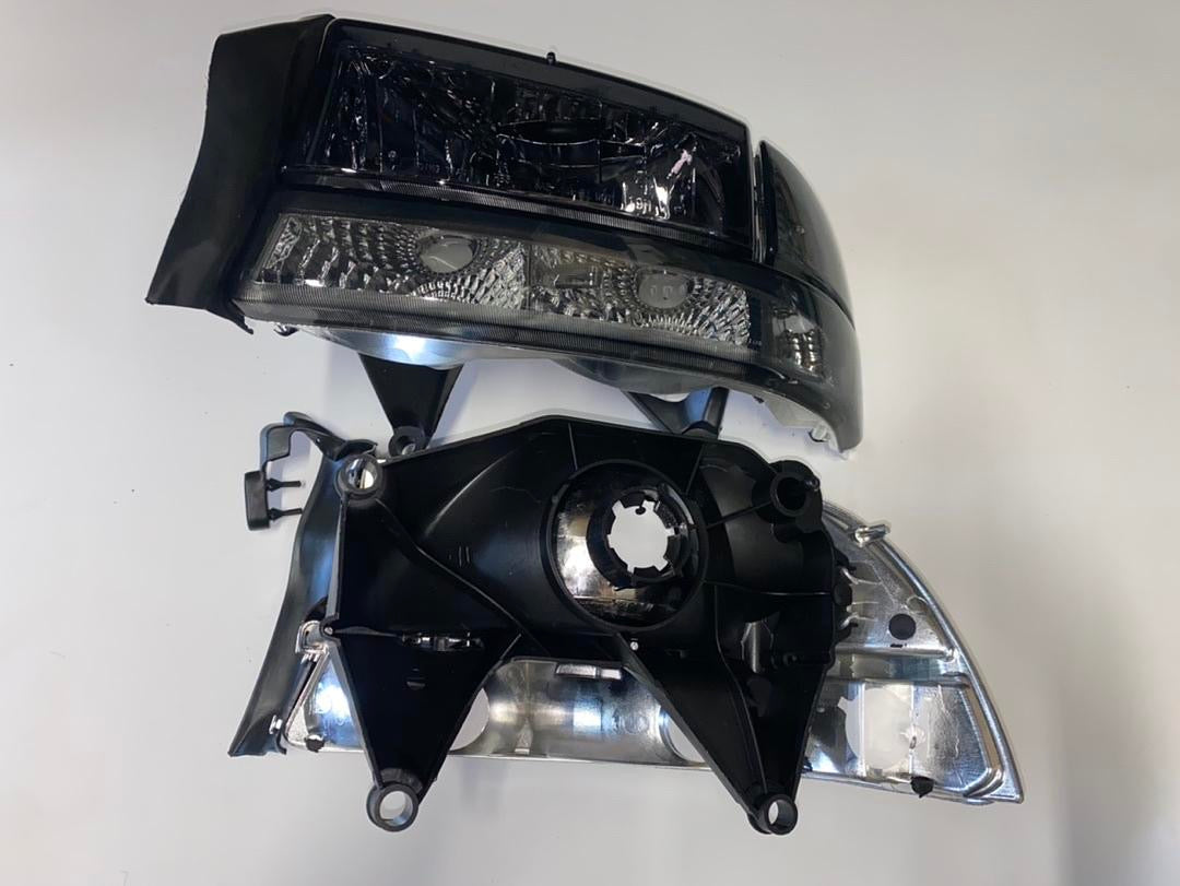 98-04 DODGE DURANGO / DAKOTA SMOKED LENS CLEAR CORNER HEADLIGHTS