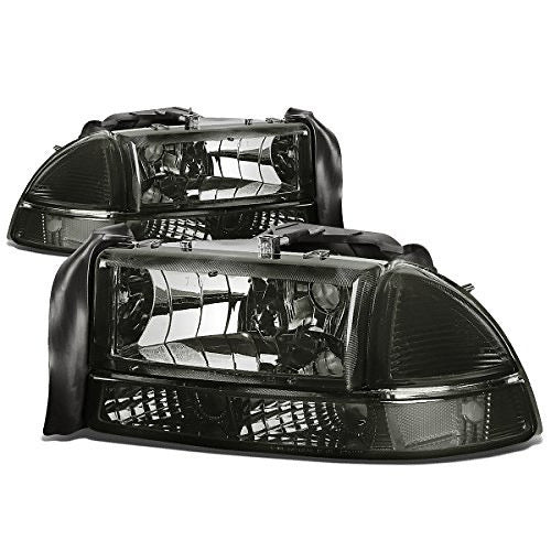 98-04 DODGE DURANGO / DAKOTA SMOKED LENS CLEAR CORNER HEADLIGHTS