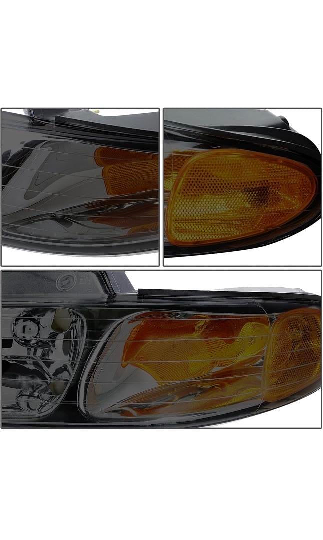 96-99 CARAVAN VOYAGER SMOKED LENS AMBER CORNER HEADLIGHTS