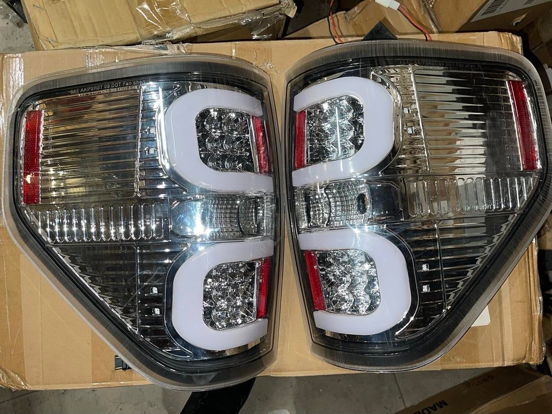 09-14 FORD F-150 LED 3D TAIL LIGHTS CHROME CLEAR
