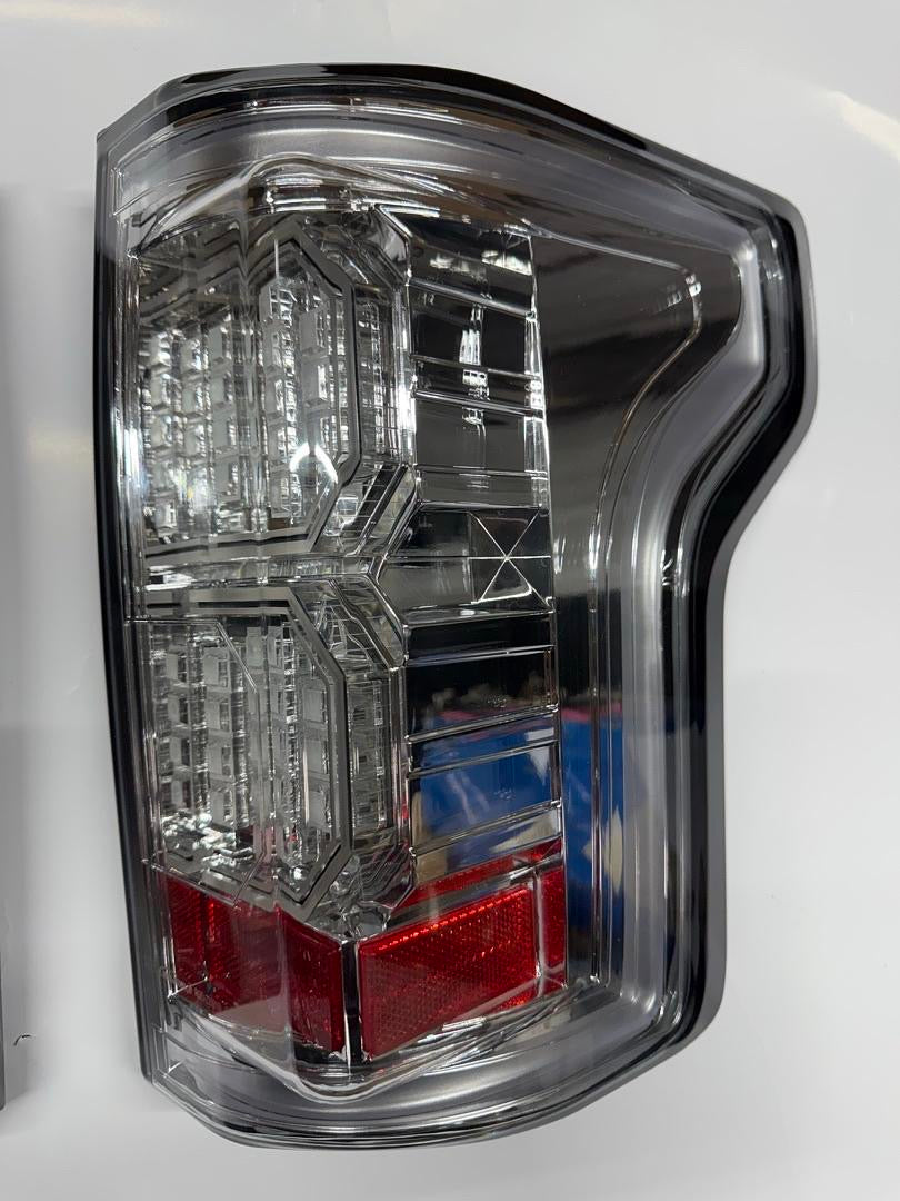 15-17 FORD F-150 TAILLIGHTS LED RED CLEAR CHROME